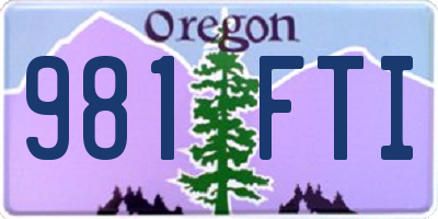 OR license plate 981FTI