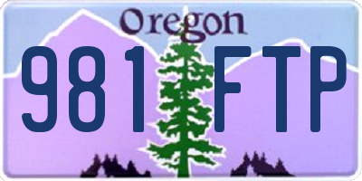 OR license plate 981FTP