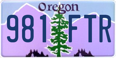 OR license plate 981FTR