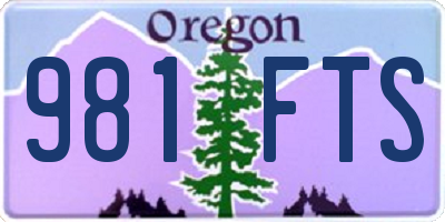 OR license plate 981FTS