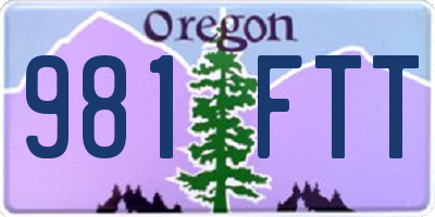 OR license plate 981FTT