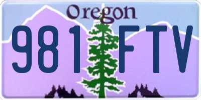 OR license plate 981FTV