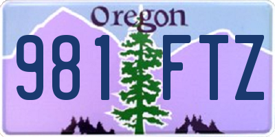 OR license plate 981FTZ