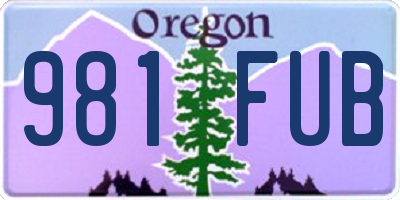 OR license plate 981FUB