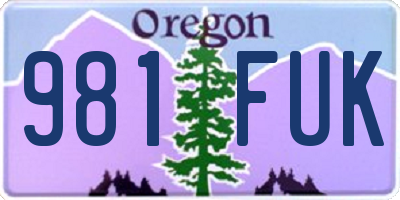 OR license plate 981FUK