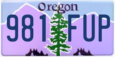 OR license plate 981FUP