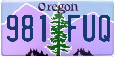 OR license plate 981FUQ