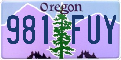 OR license plate 981FUY