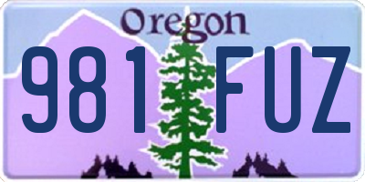 OR license plate 981FUZ