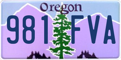 OR license plate 981FVA