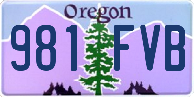 OR license plate 981FVB