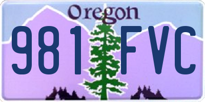 OR license plate 981FVC