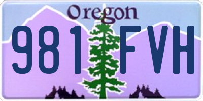 OR license plate 981FVH