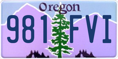 OR license plate 981FVI