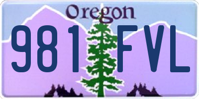 OR license plate 981FVL