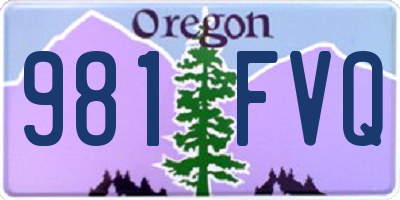 OR license plate 981FVQ