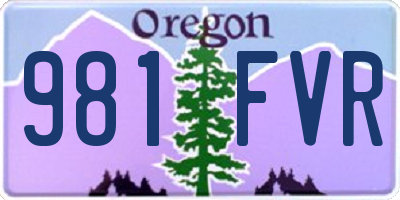 OR license plate 981FVR