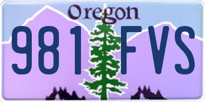 OR license plate 981FVS