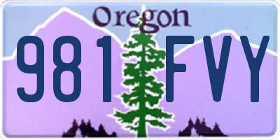 OR license plate 981FVY
