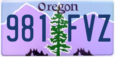 OR license plate 981FVZ