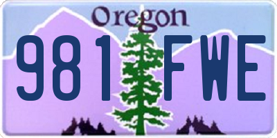 OR license plate 981FWE