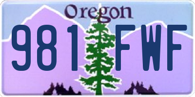 OR license plate 981FWF
