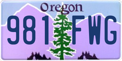 OR license plate 981FWG