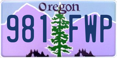 OR license plate 981FWP