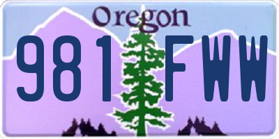 OR license plate 981FWW