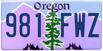 OR license plate 981FWZ