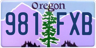 OR license plate 981FXB