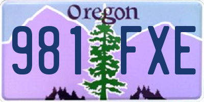 OR license plate 981FXE