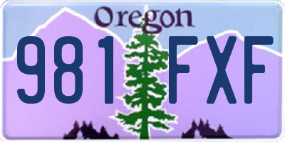 OR license plate 981FXF