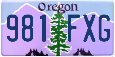 OR license plate 981FXG