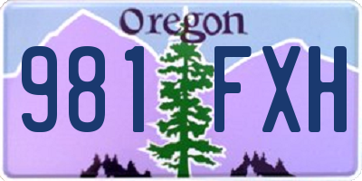 OR license plate 981FXH
