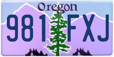 OR license plate 981FXJ