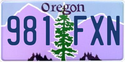 OR license plate 981FXN