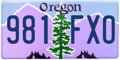 OR license plate 981FXO