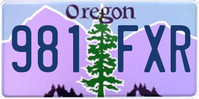 OR license plate 981FXR