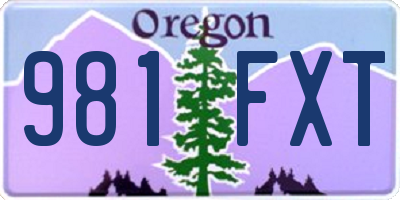 OR license plate 981FXT