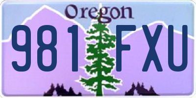 OR license plate 981FXU