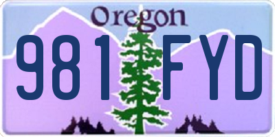 OR license plate 981FYD