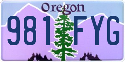 OR license plate 981FYG