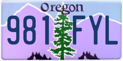 OR license plate 981FYL