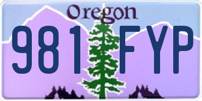 OR license plate 981FYP