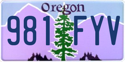 OR license plate 981FYV