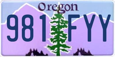 OR license plate 981FYY