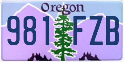 OR license plate 981FZB