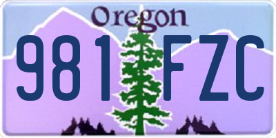 OR license plate 981FZC