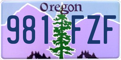 OR license plate 981FZF